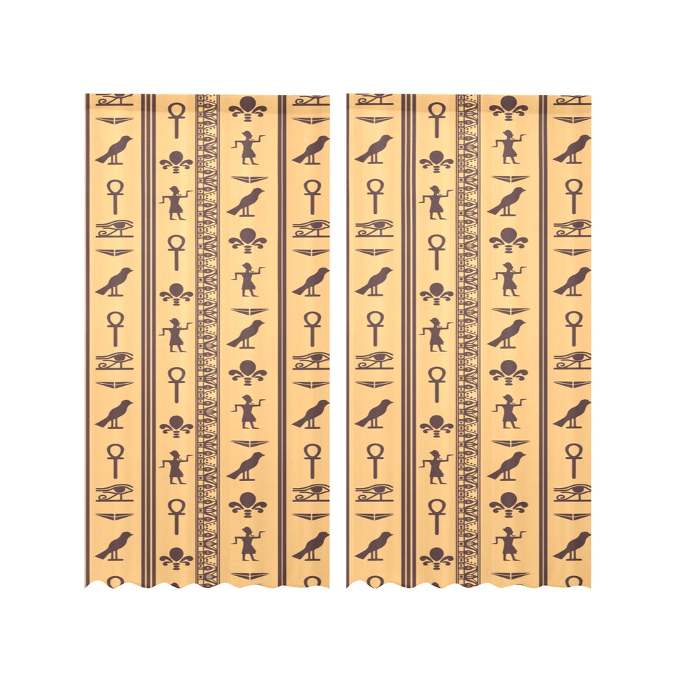 Egypt Hieroglyphics Pattern Print Design 02 Gauze Curtain
