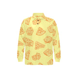 Cheese design pattern Men's Long Sleeve Polo Shirt