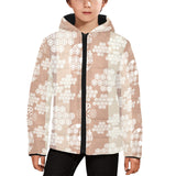 Beautiful hexagon japanese pattern Kids' Boys' Girls' Padded Hooded Jacket