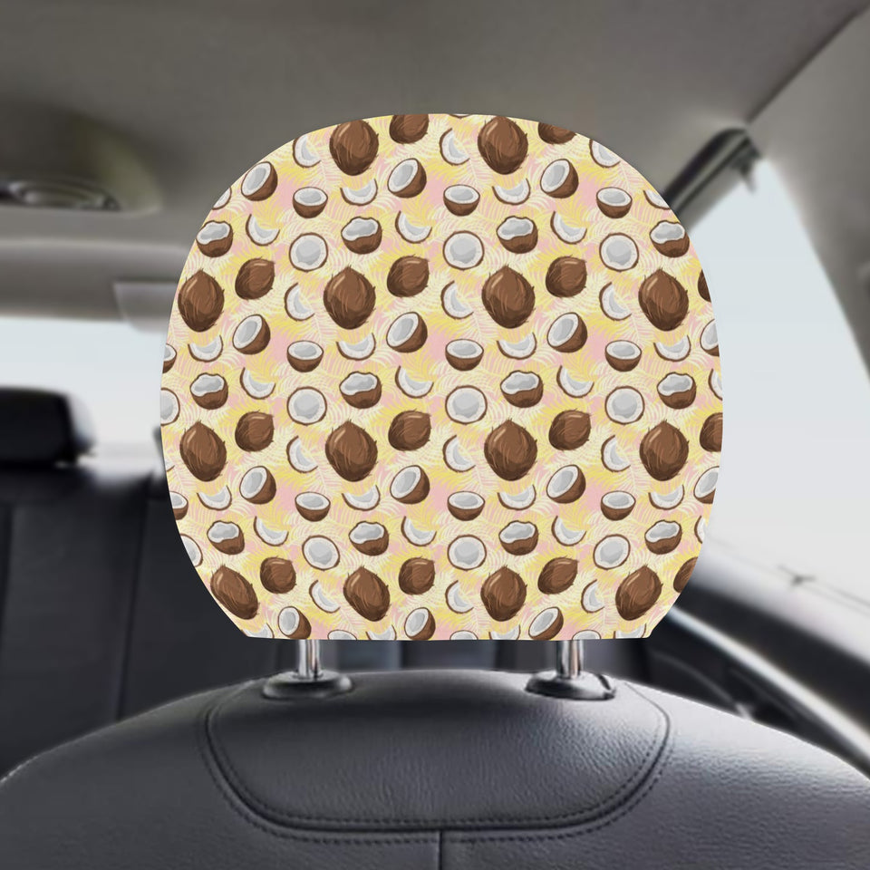 Coconut Pattern Print Design 05 Car Headrest Cover