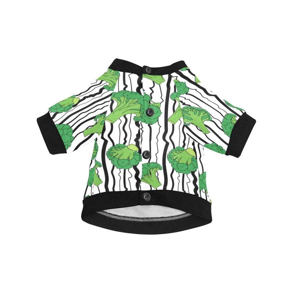 Cool Broccoli pattern All Over Print Pet Dog Round Neck Fuzzy Shirt