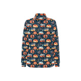 Camper Van Pattern Print Design 05 Women's Long Sleeve Polo Shirt