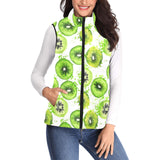Watercolor kiwi pattern Women's Padded Vest