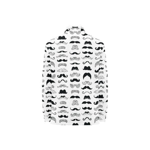 Mustache Beard Pattern Print Design 04 Women's Long Sleeve Polo Shirt