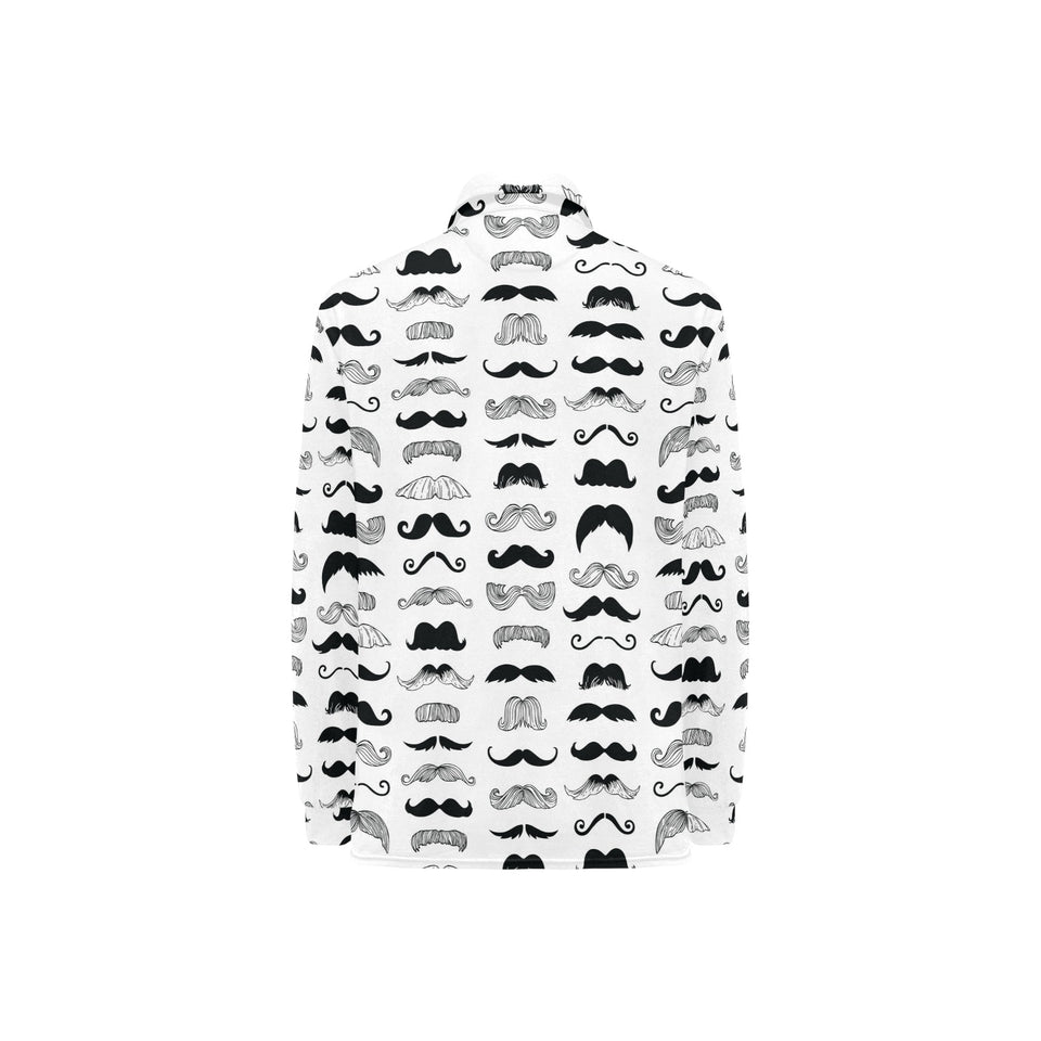 Mustache Beard Pattern Print Design 04 Women's Long Sleeve Polo Shirt