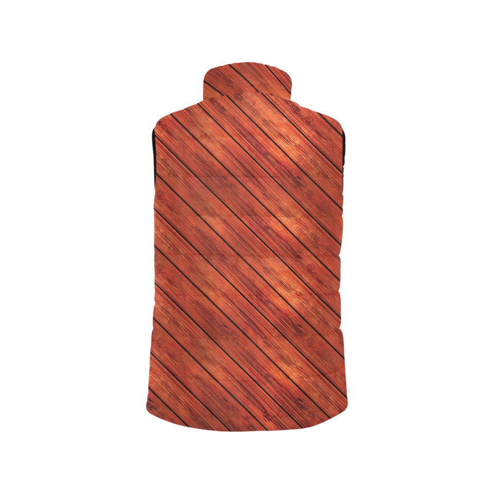 Wood Printed Pattern Print Design 03 Men's Padded Vest