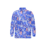 white bengal tigers pattern Men's Long Sleeve Polo Shirt