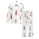 windmill design pattern Men's Long Pajama Set