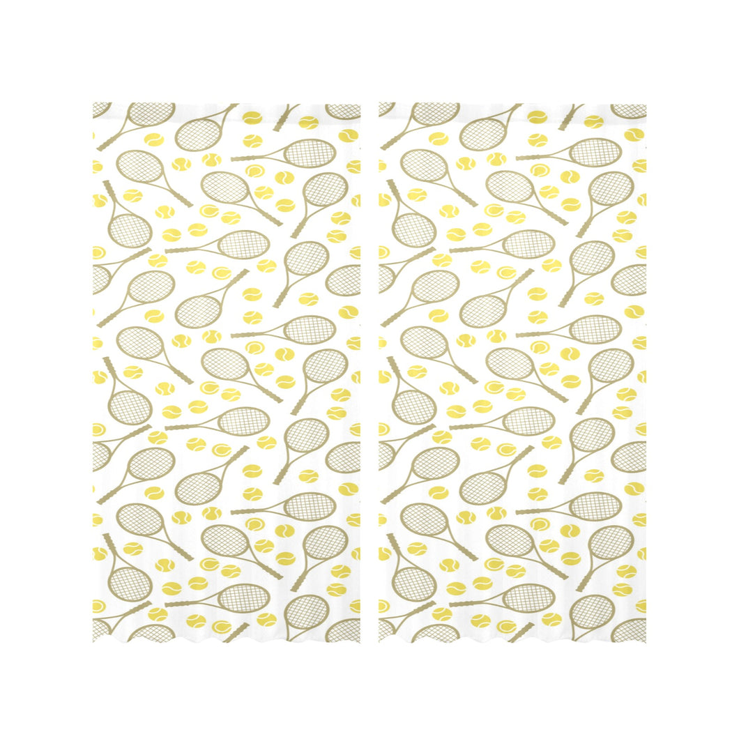Tennis Pattern Print Design 02 Gauze Curtain