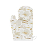 Beautiful gold japanese pattern Heat Resistant Oven Mitts