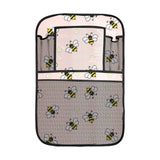 Cute bee flower pattern pink background Car Seat Back Organizer