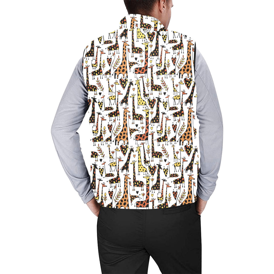 Giraffe Pattern Print Design 05 Men's Padded Vest