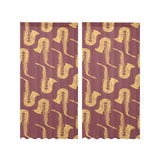 Hand drawn gold saxophone red background Gauze Curtain