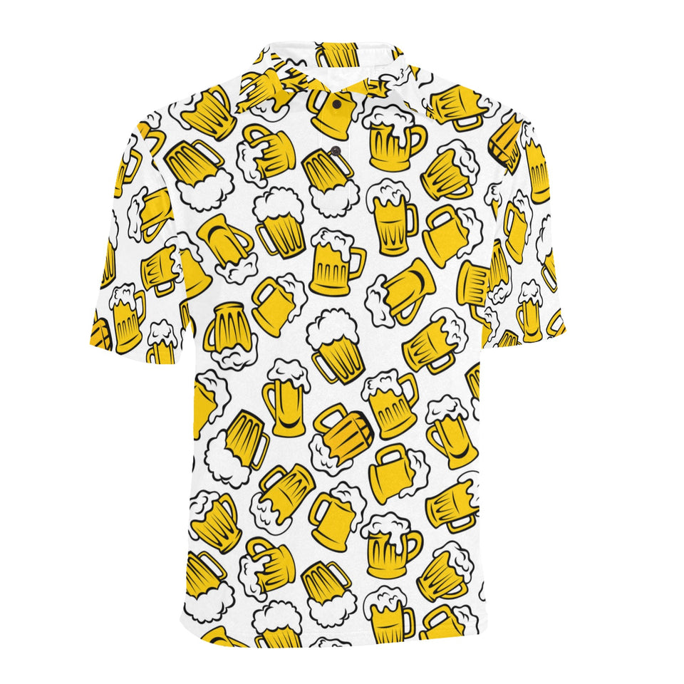 Beer design pattern Men's All Over Print Polo Shirt