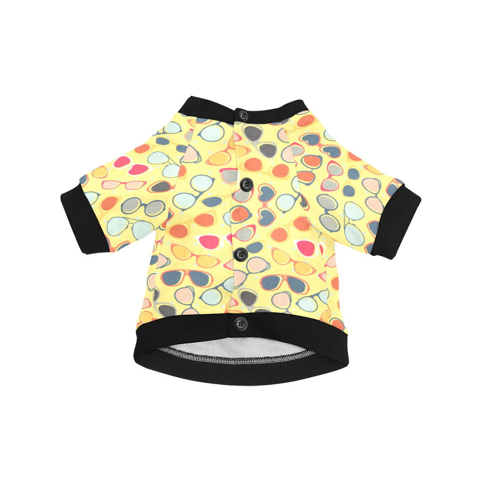 Sun Glasses Pattern Print Design 05 All Over Print Pet Dog Round Neck Fuzzy Shirt
