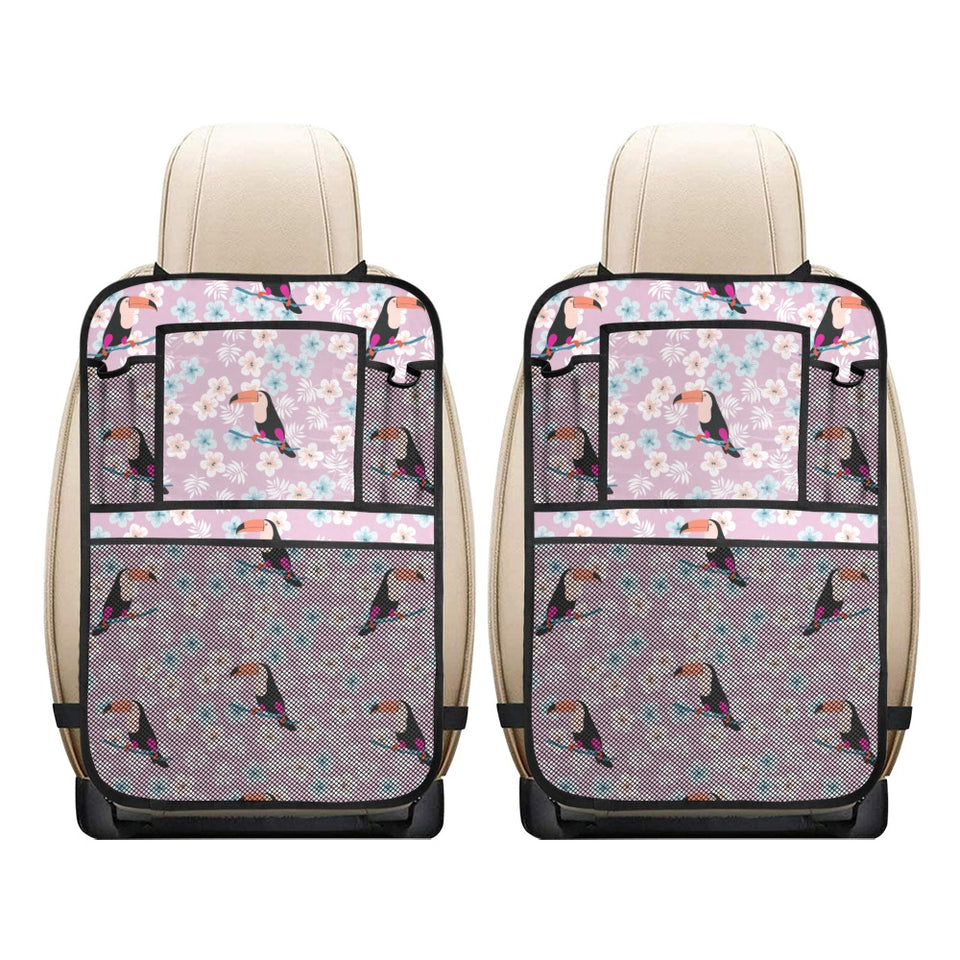 Beautiful toucan flower leaves Car Seat Back Organizer