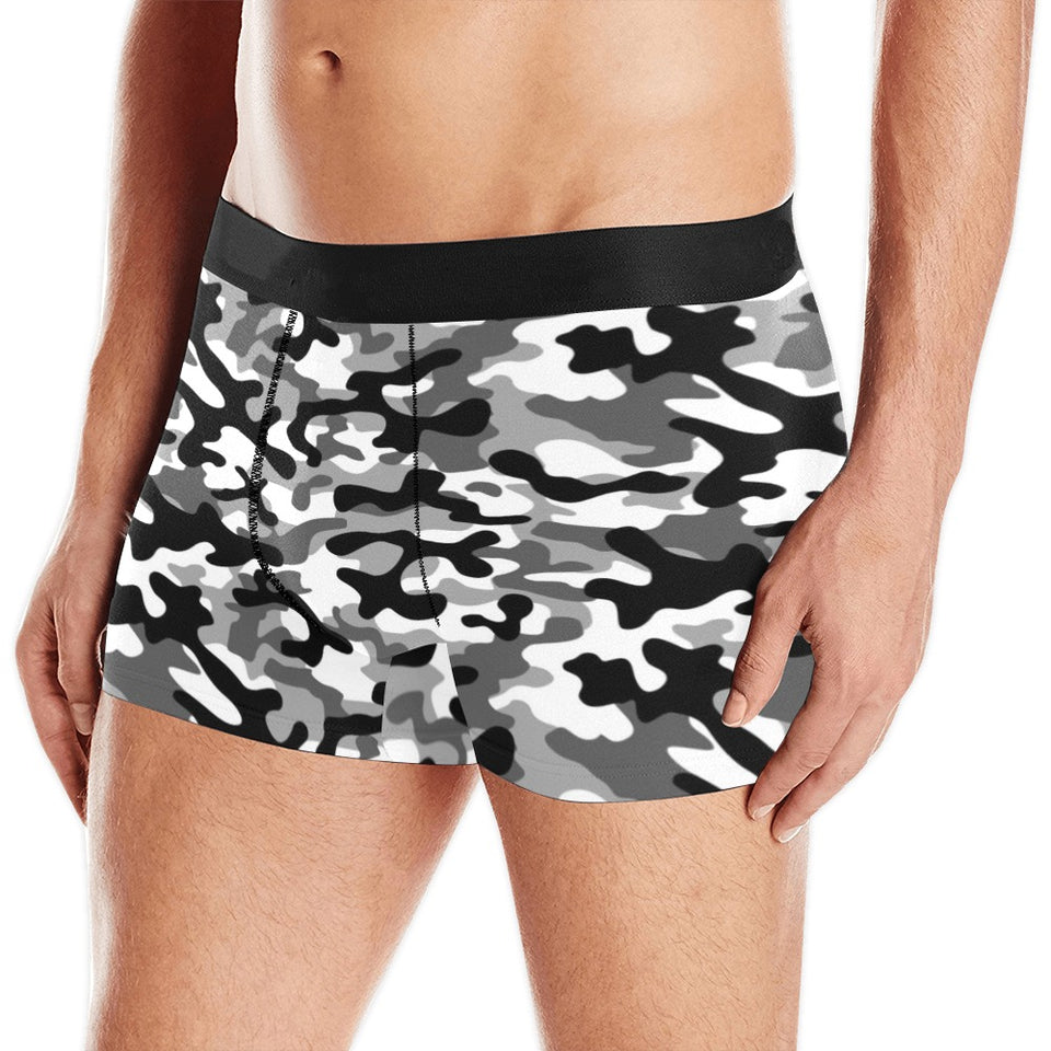 Black white camouflage pattern Men's All Over Print Boxer Briefs Men's Underwear