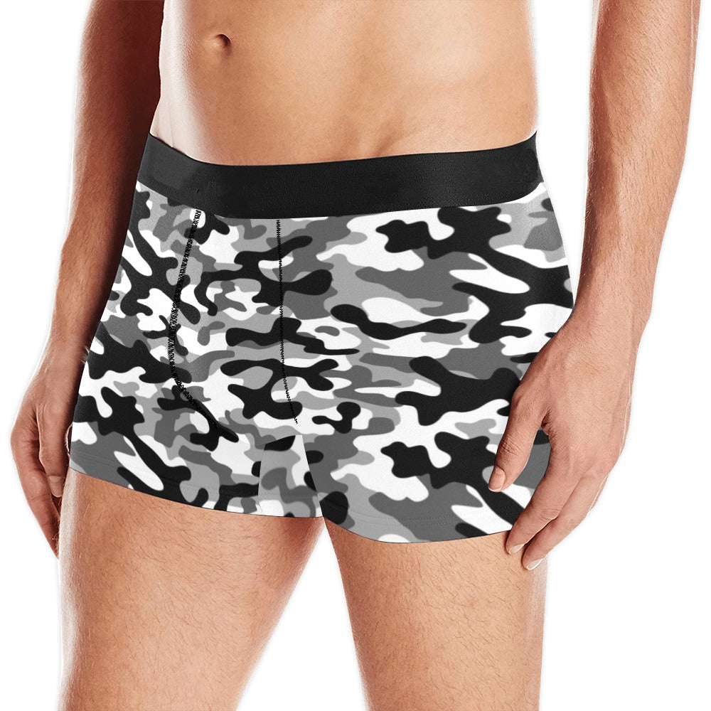 Black white camouflage pattern Men's All Over Print Boxer Briefs Men's Underwear