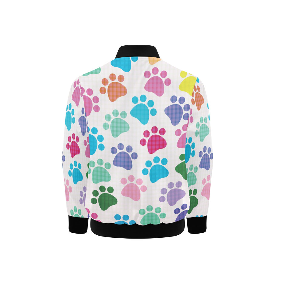 Dog Paws Pattern Print Design 01 Kids' Boys' Girls' Bomber Jacket