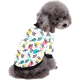 Dragonflies ginkgo leaves pattern All Over Print Pet Dog Round Neck Fuzzy Shirt
