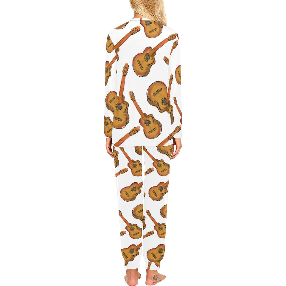 Paint Guitar Pattern Women's All Over Print Pajama Set