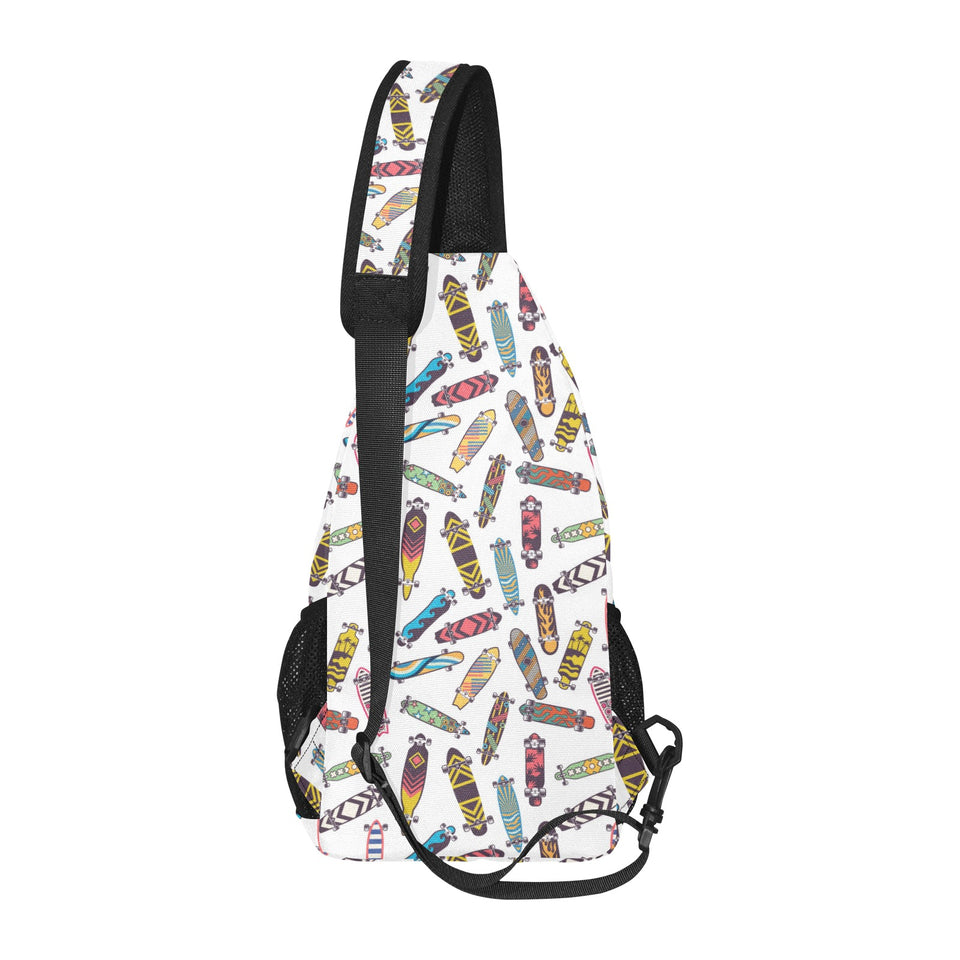 Skate Board Pattern Print Design 05 All Over Print Chest Bag