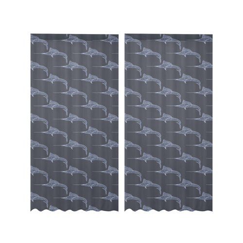 Swordfish Pattern Print Design 03 Gauze Curtain
