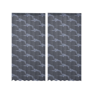 Swordfish Pattern Print Design 03 Gauze Curtain