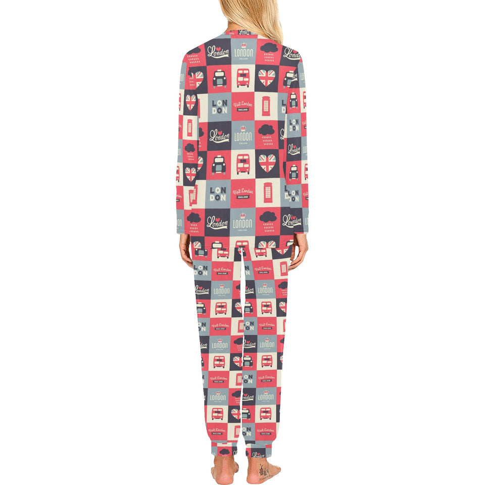 British Pattern Print Design 05 Women's All Over Print Pajama Set