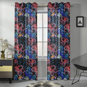 Octopus sea wave tropical fishe pattern Gauze Curtain