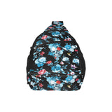 Skull flower roses leave pattern All Over Print Chest Bag