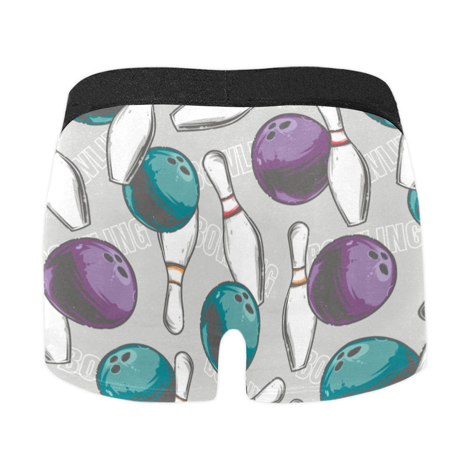 Bowling ball and pin gray background Men's All Over Print Boxer Briefs Men's Underwear