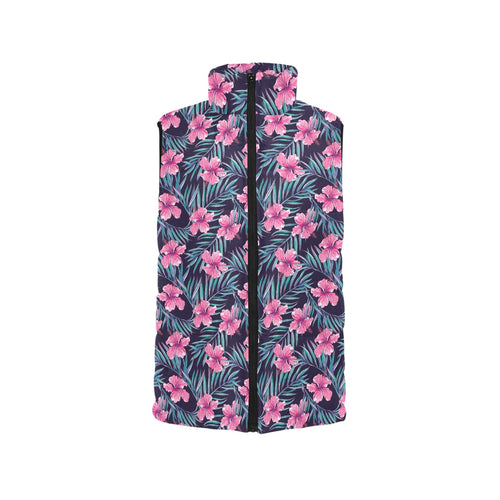 Hibiscus Pattern Print Design 05 Men's Padded Vest