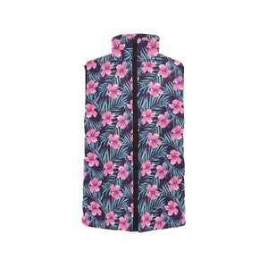 Hibiscus Pattern Print Design 05 Men's Padded Vest