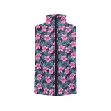Hibiscus Pattern Print Design 05 Men's Padded Vest