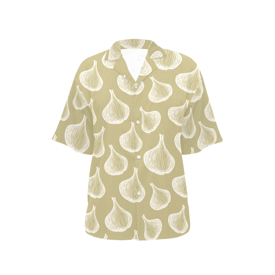 Garlic design pattern Women's All Over Print Hawaiian Shirt