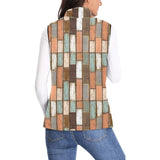 Wood Printed Pattern Print Design 02 Women's Padded Vest