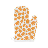 Orange Maple Leaf pattern Heat Resistant Oven Mitts
