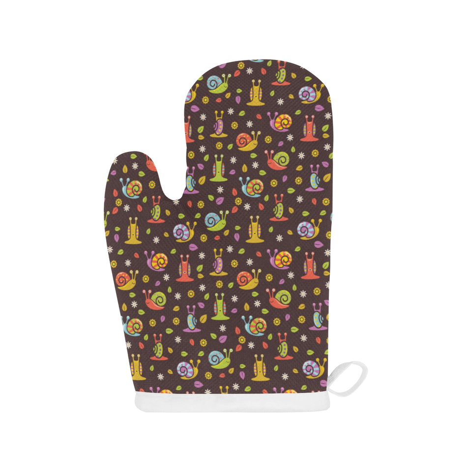 Snail Pattern Print Design 02 Heat Resistant Oven Mitts