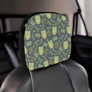 Cute owls leaves pattern Car Headrest Cover
