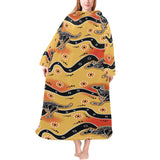 Kangaroo Australian aboriginal art pattern Blanket Robe with Sleeves