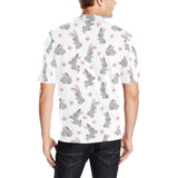 Watercolor cute rabbit pattern Men's All Over Print Polo Shirt