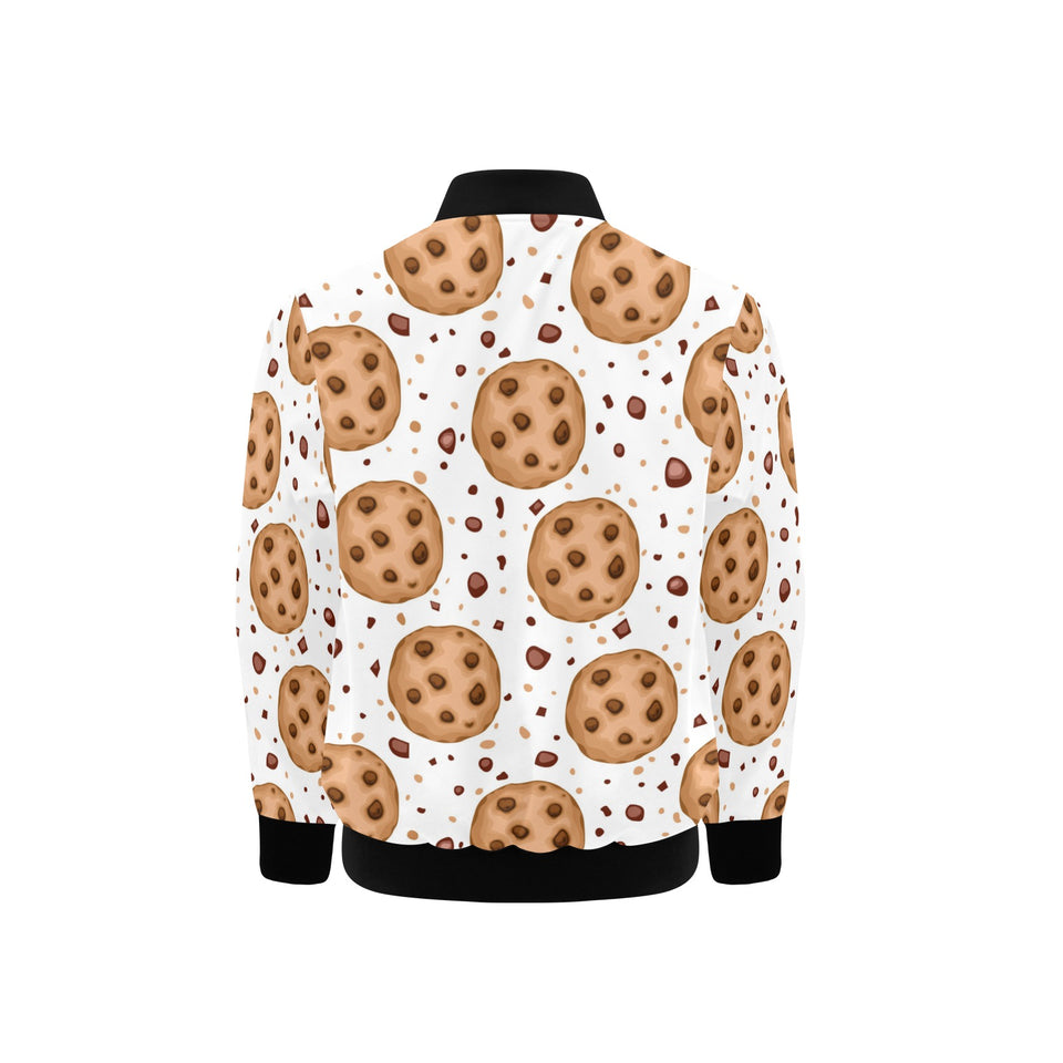 chocolate chip cookie pattern Kids' Boys' Girls' Bomber Jacket