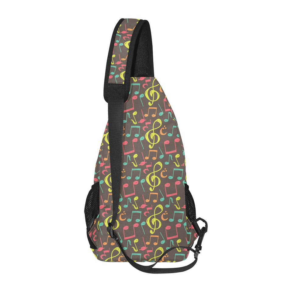 Music Notes Pattern Print Design 05 All Over Print Chest Bag