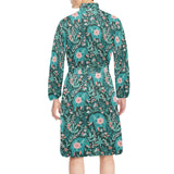 Elephants jungle pattern Men's Long Sleeve Belted Night Robe