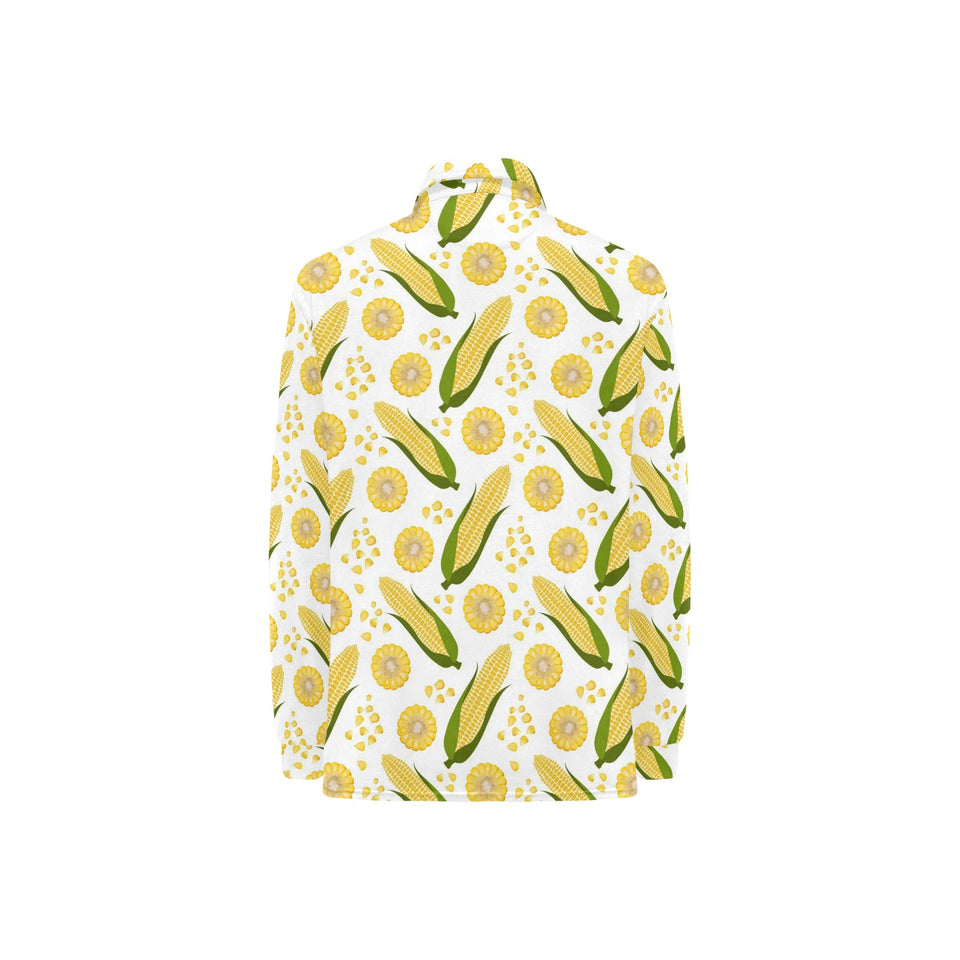 Corn Pattern Print Design 05 Women's Long Sleeve Polo Shirt