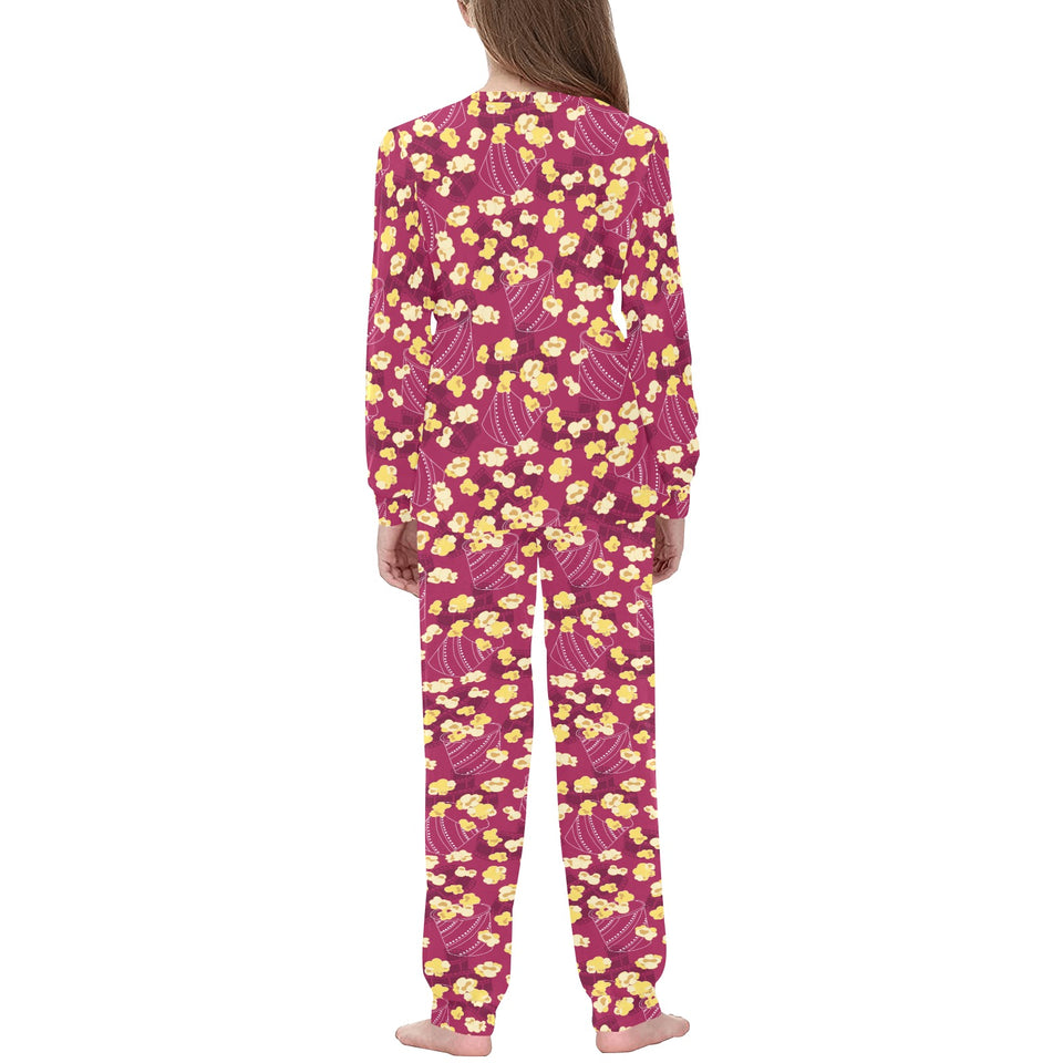 Popcorn Pattern Print Design 02 Kids' Boys' Girls' All Over Print Pajama Set