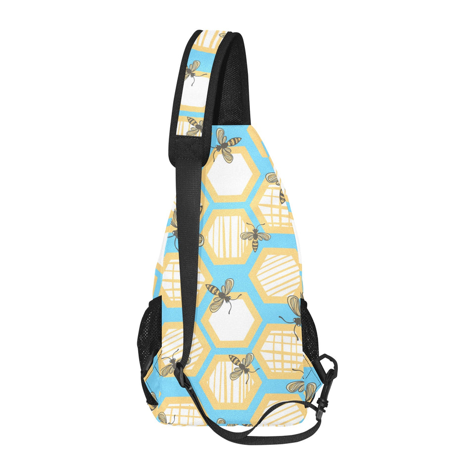 Bee honeycomb pattern All Over Print Chest Bag