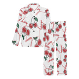 Hand drawn cherry pattern Men's Long Pajama Set