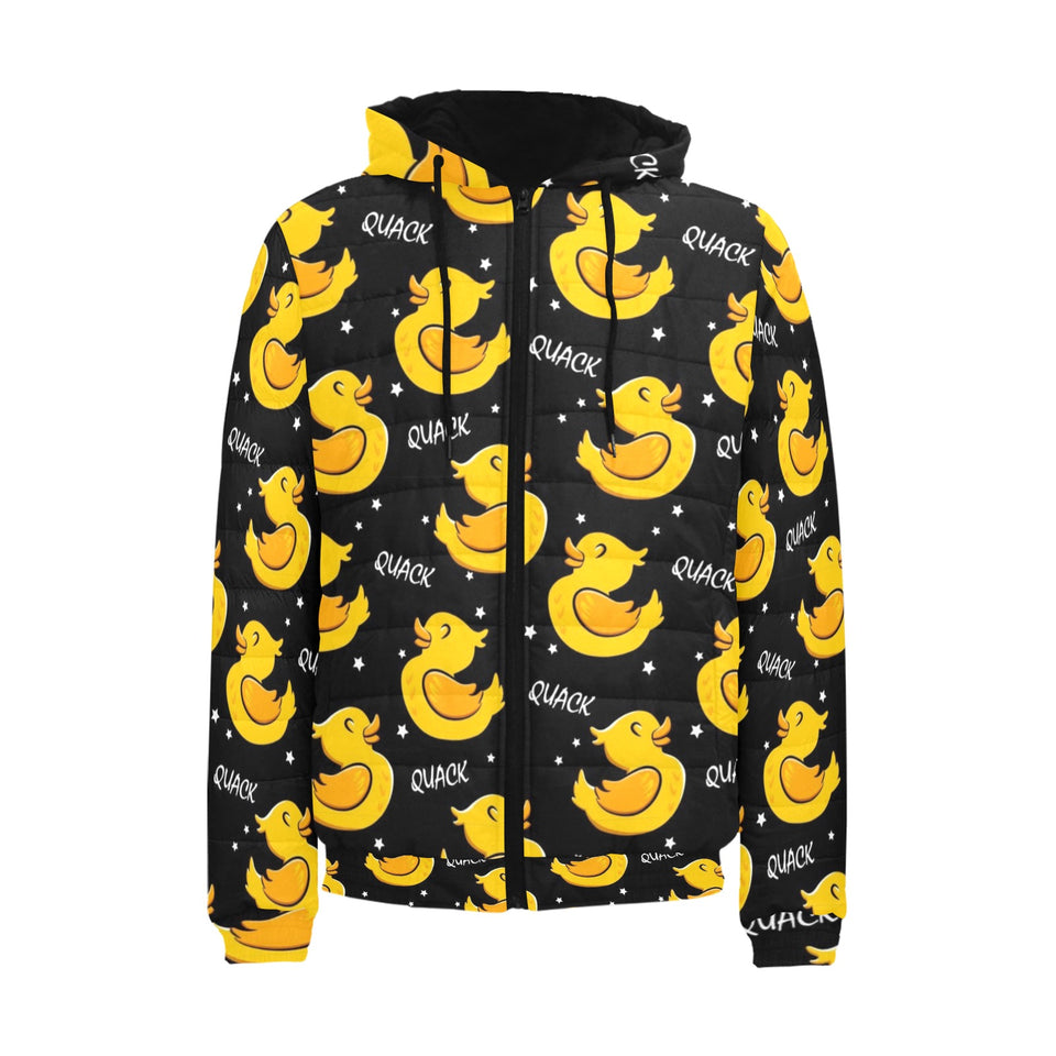 Duck Pattern Print Design 05 Men's Padded Hooded Jacket